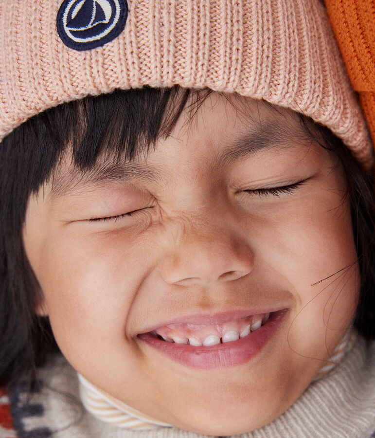 Gorro de punto con forro de tejido polar de ni&ntilde;o/ni&ntilde;a rosa