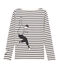 Camiseta marinera de mujer beige COQUILLE/azul SMOKING