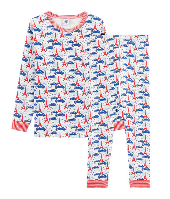 Pijama de corte muy ajustado para niño blanco MARSHMALLOW/blanco MULTICO
