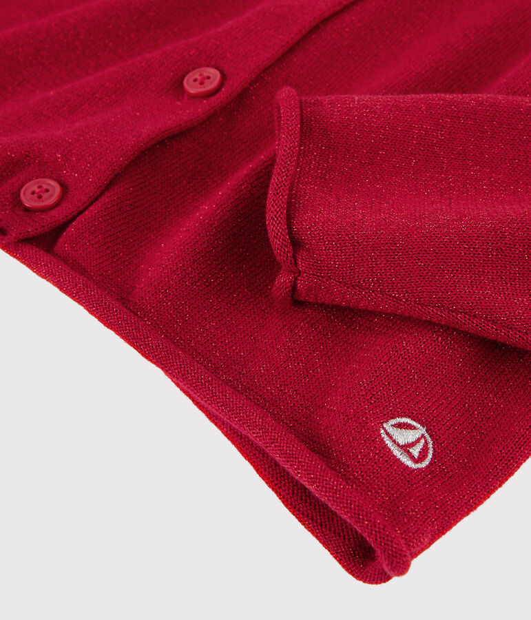 C&aacute;rdigan de algod&oacute;n para ni&ntilde;a rojo