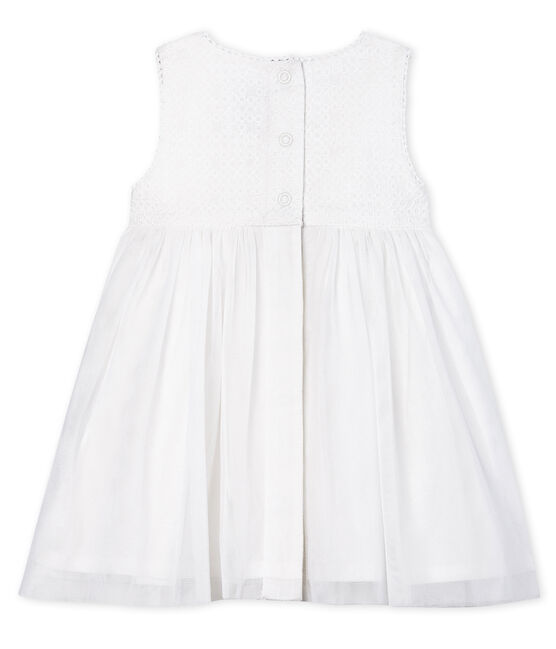Vestido de ceremonia para bebé niña blanco MARSHMALLOW/marron CUIVRE