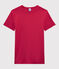 Camiseta de cuello redondo emblemática de algodón de mujer rosa CRANBERRY