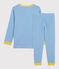 Pijama milrayas de algodón orgánico infantil unisex azul BRASIER/gris MARSHMALLOW