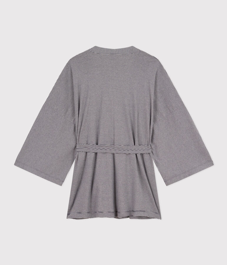 Quimono de rayas para mujer azul/blanco