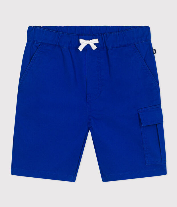 Bermudas de tela de algod&oacute;n para ni&ntilde;o azul