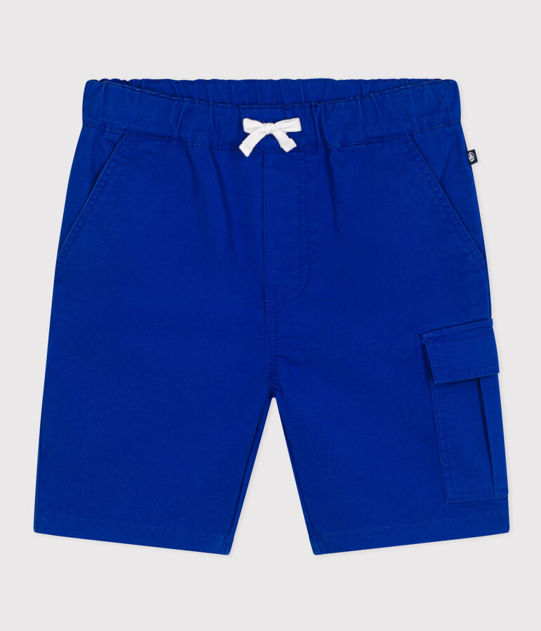 Bermudas de tela de algod&oacute;n para ni&ntilde;o azul