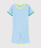 Pijama corto de punto para niña/niño azul EDNA/blanco MARSHMALLOW