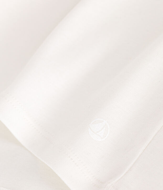 Camiseta infantil lisa de manga corta de algod&oacute;n blanco