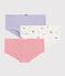 Juego de 3 culottes con estampado de pájaro de niña variante 1