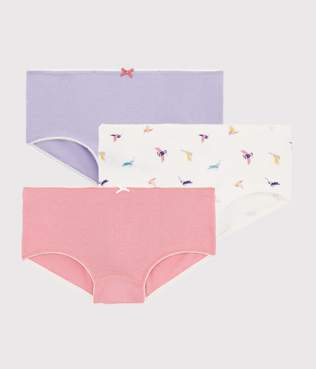 Juego de 3 culottes con estampado de p&aacute;jaro de ni&ntilde;a multicolor