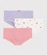 Juego de 3 culottes con estampado de pájaro de niña