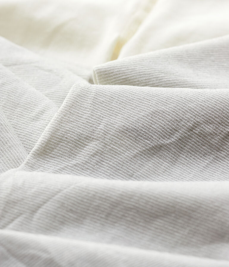 Leotardos de microfibra con purpurina de ni&ntilde;a blanco/gris