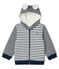Sudadera con capucha de rayas marineras y forro de sherpa para bebé niño blanco MARSHMALLOW/azul SMOKING CN