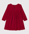 Vestido de manga larga de terciopelo liso de niña rojo CORRIDA