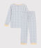 Pijama infantil de terciopelo con estampado de cohetes blanco MARSHMALLOW/blanco MULTICO