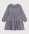 Vestido infantil de manga larga de franela a cuadros azul SOIR/ MILK