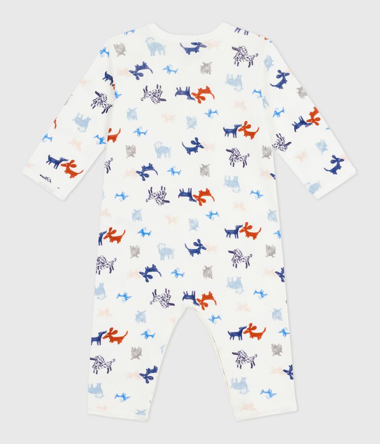 Pijama sin pies de algod&oacute;n con estampado de perro para beb&eacute; blanco/multicolor