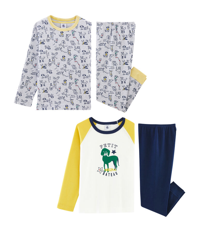 D&uacute;o de pijamas de punto para ni&ntilde;o multicolor