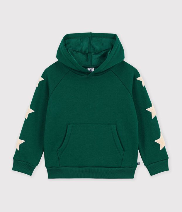 Sudadera infantil lisa de algod&oacute;n con capucha TREE