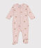 Pijama de felpa cepillada con estampado de estrellas y corazones para bebé rosa SALINE/blanco MULTICO