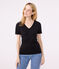 Camiseta Iconique de manga corta de punto liso para mujer negro BLACK