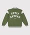 Chaqueta teddy infantil de algod&oacute;n verde/crudo