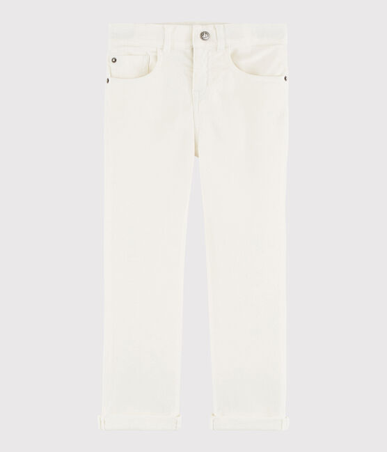 Pantalón de sarga de niño blanco MARSHMALLOW