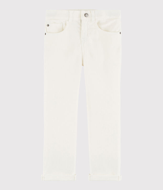 Pantal&oacute;n de sarga de ni&ntilde;o blanco
