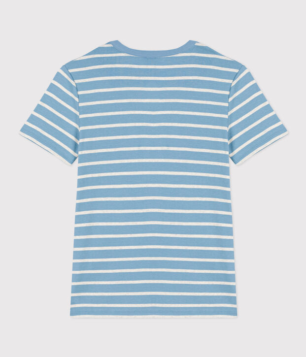 Camiseta L'ICONIQUE de algod&oacute;n con cuello redondo para mujer azul/beige