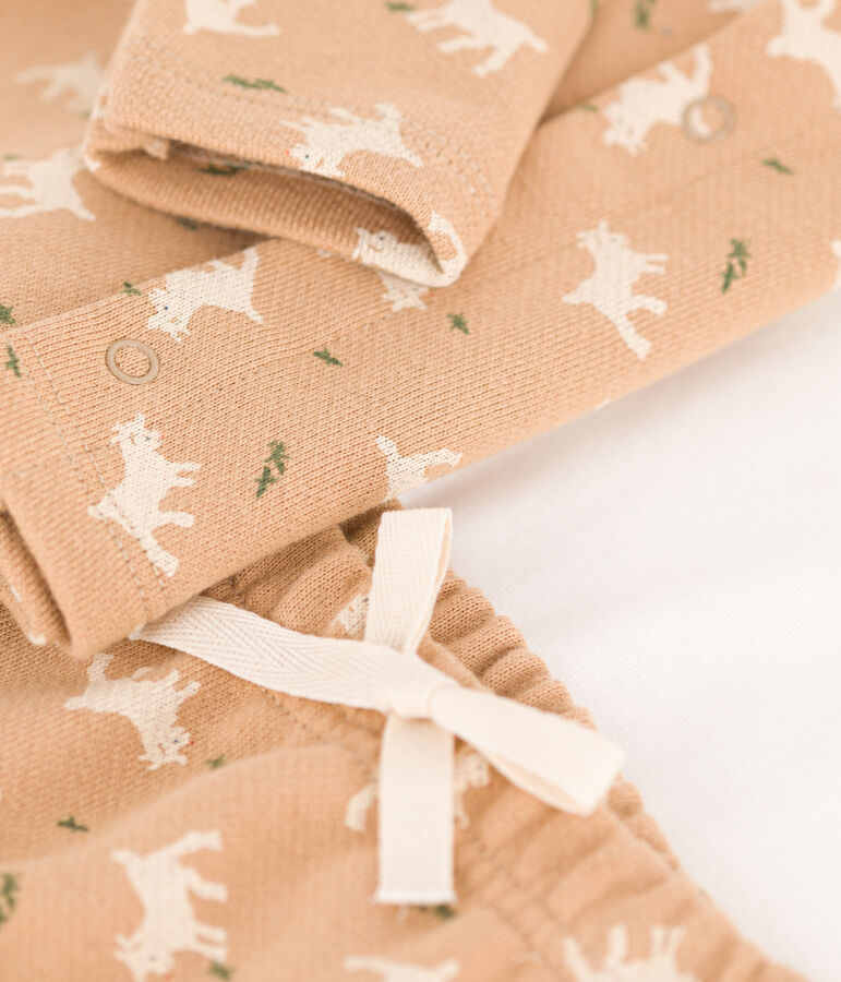 Conjunto de mulet&oacute;n estampado para beb&eacute; beige/multicolor