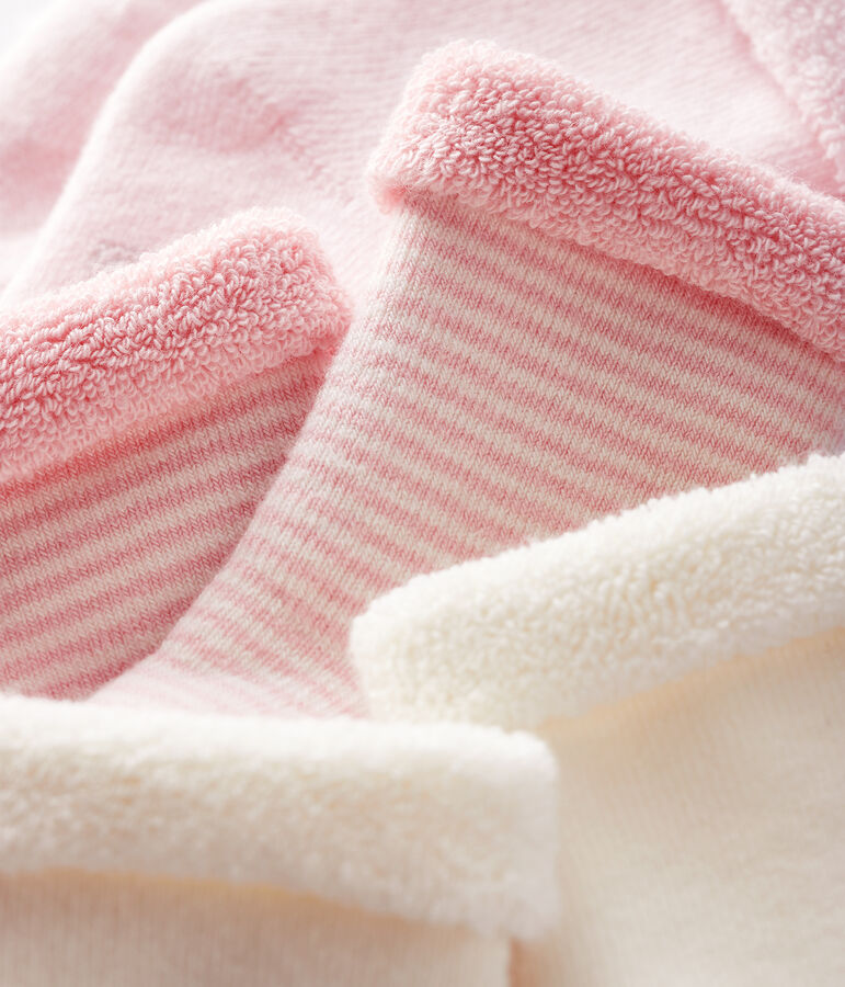 Tres calcetines de beb&eacute; de jersey multicolor