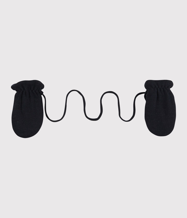 Manoplas para beb&eacute; con forro de microfibra polar azul SMOKING