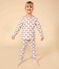Pijama de algodón con tractor para niño/niña blanco MARSHMALLOW/blanco MULTICO