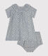 Vestido de manga corta y pololo de gasa de algodón para bebé