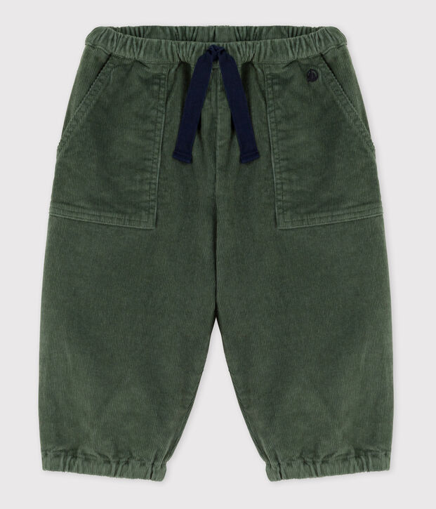 Pantal&oacute;n de pana para beb&eacute; verde