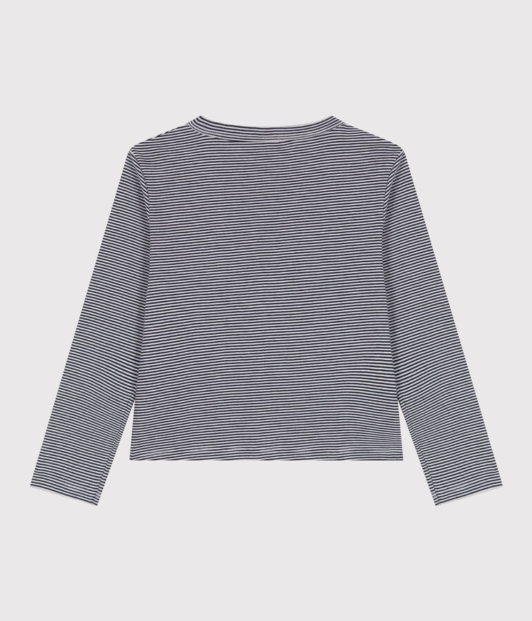 C&aacute;rdigan infantil de algod&oacute;n a rayas azul/blanco