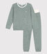 Pijama de rizo de algodón milrayas para niño/niña