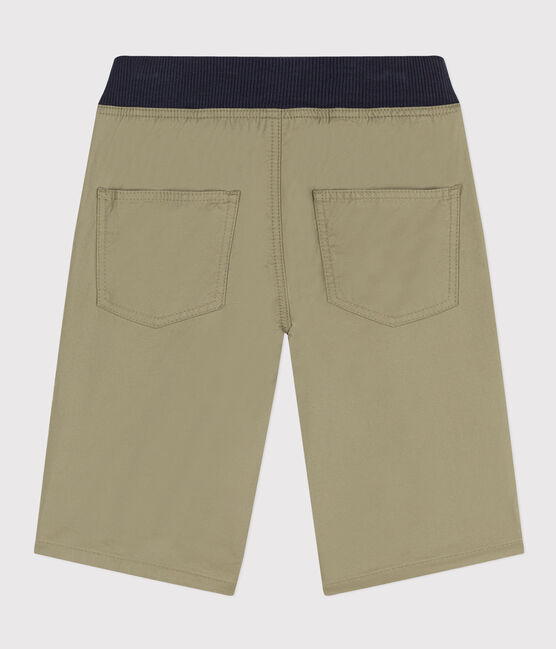 Bermudas de sarga de algodón para niño verde MARECAGE