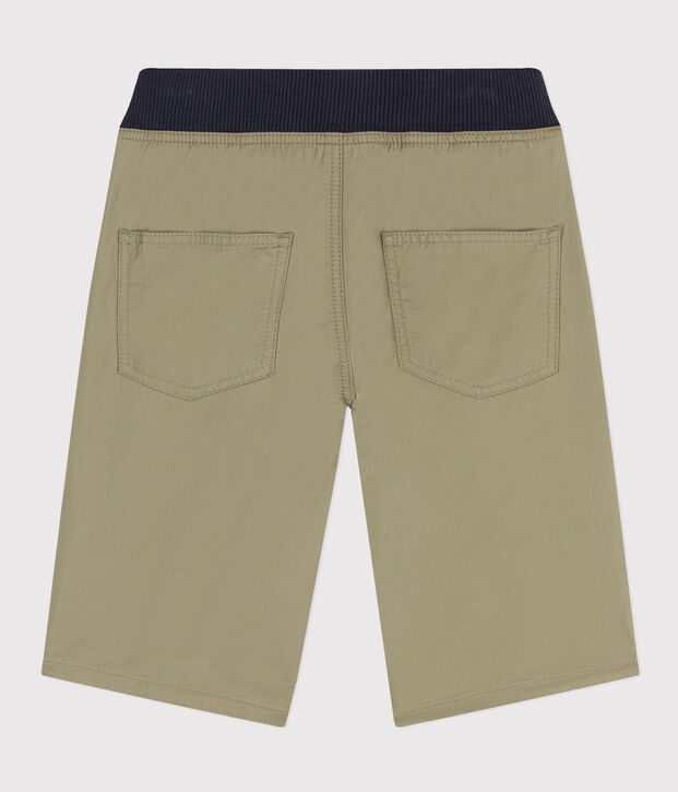 Bermudas de sarga de algod&oacute;n para ni&ntilde;o verde