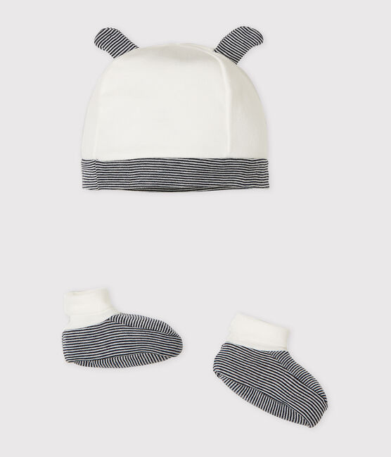 Juego de gorro de nacimiento y patucos para bebé de punto variante 1
