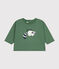 Camiseta de manga larga de punto fino para bebé verde PALMERAIE