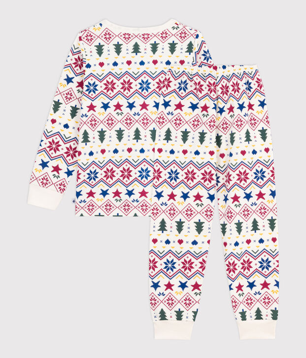 Pijama infantil de felpa con estampado de Navidad crudo/multicolor