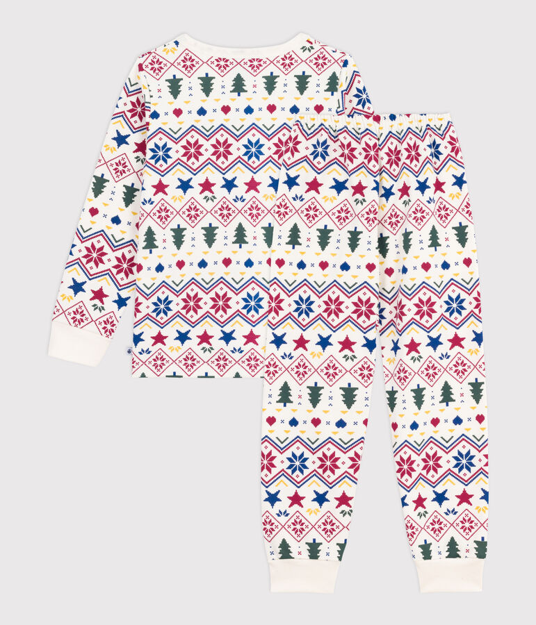 Pijama infantil de felpa con estampado de Navidad crudo/multicolor