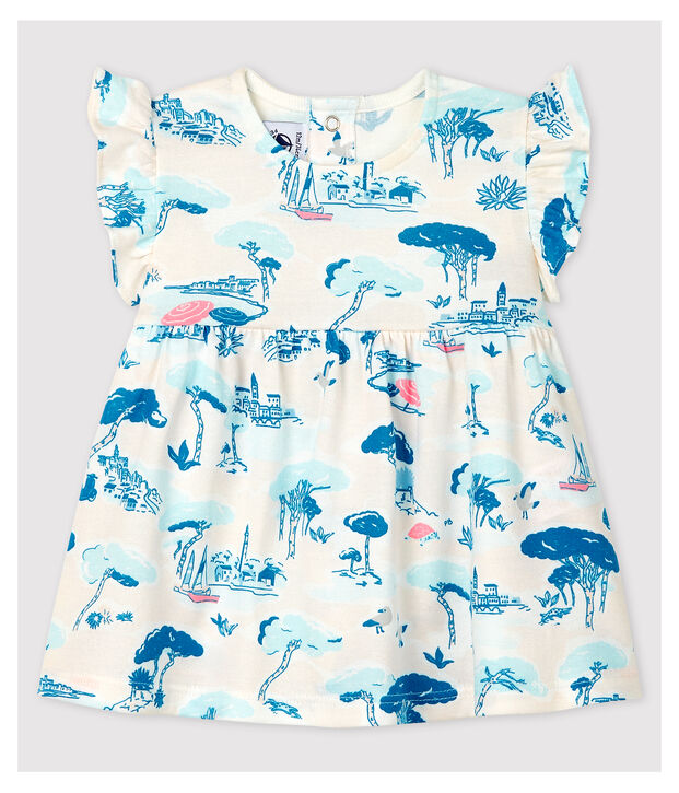 Blusa estampada sin mangas de punto de beb&eacute; ni&ntilde;a blanco/multicolor