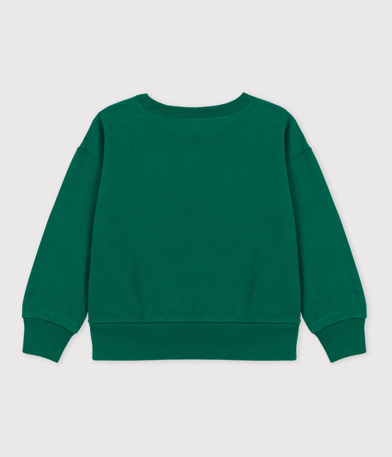 Sudadera de mulet&oacute;n infantil unisex verde
