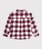 Camisa infantil de algod&oacute;n a cuadros marron/beige