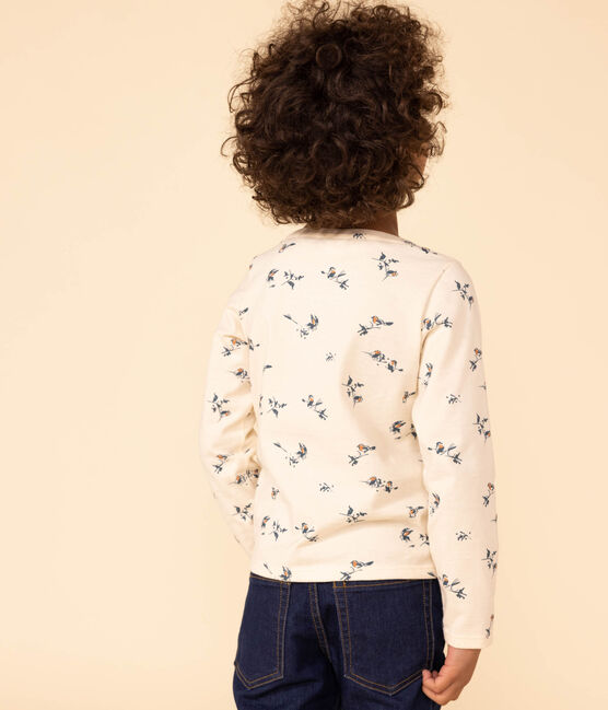 Camiseta de algodón de manga larga con estampado de flores de niña blanco AVALANCHE/ MULTICO