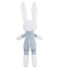 Peluche de conejo para bebé de jersey azul FONTAINE/blanco MARSHMALLOW
