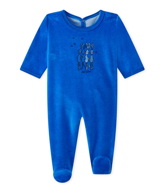 Pijama de terciopelo para bebé azul PERSE