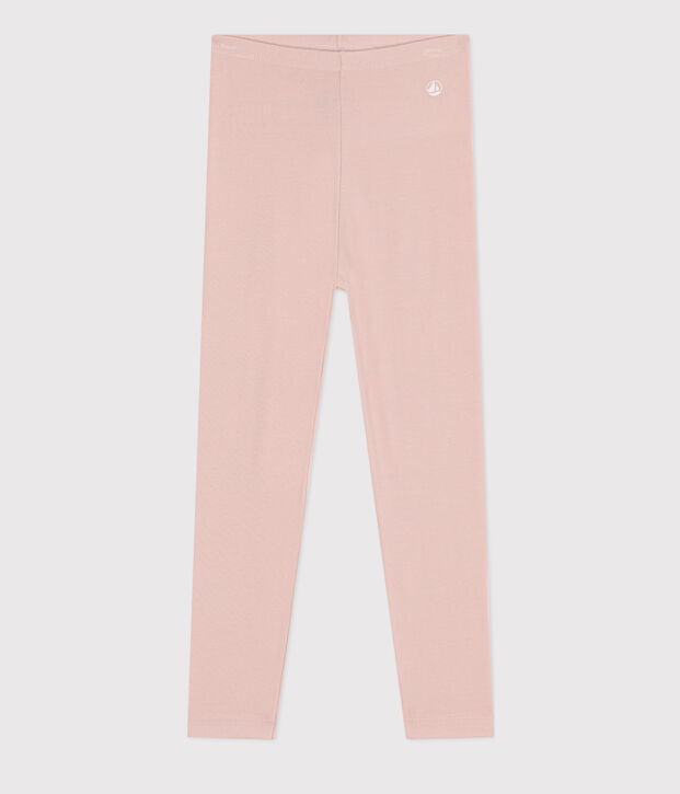Leggings de punto y elastano para ni&ntilde;a rosa